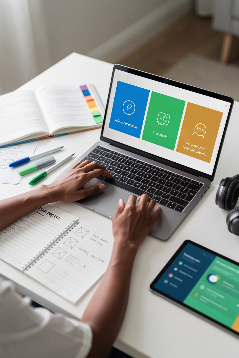EduLink EC AI document analysis platform showing student uploading academic work for personalized learning support